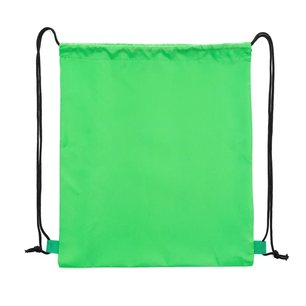 Mochila saco personalizada em poliéster, cor verde