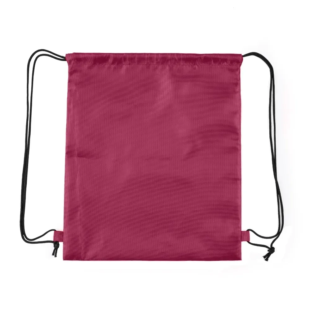 Mochila saco personalizada em poliéster, cor vinho