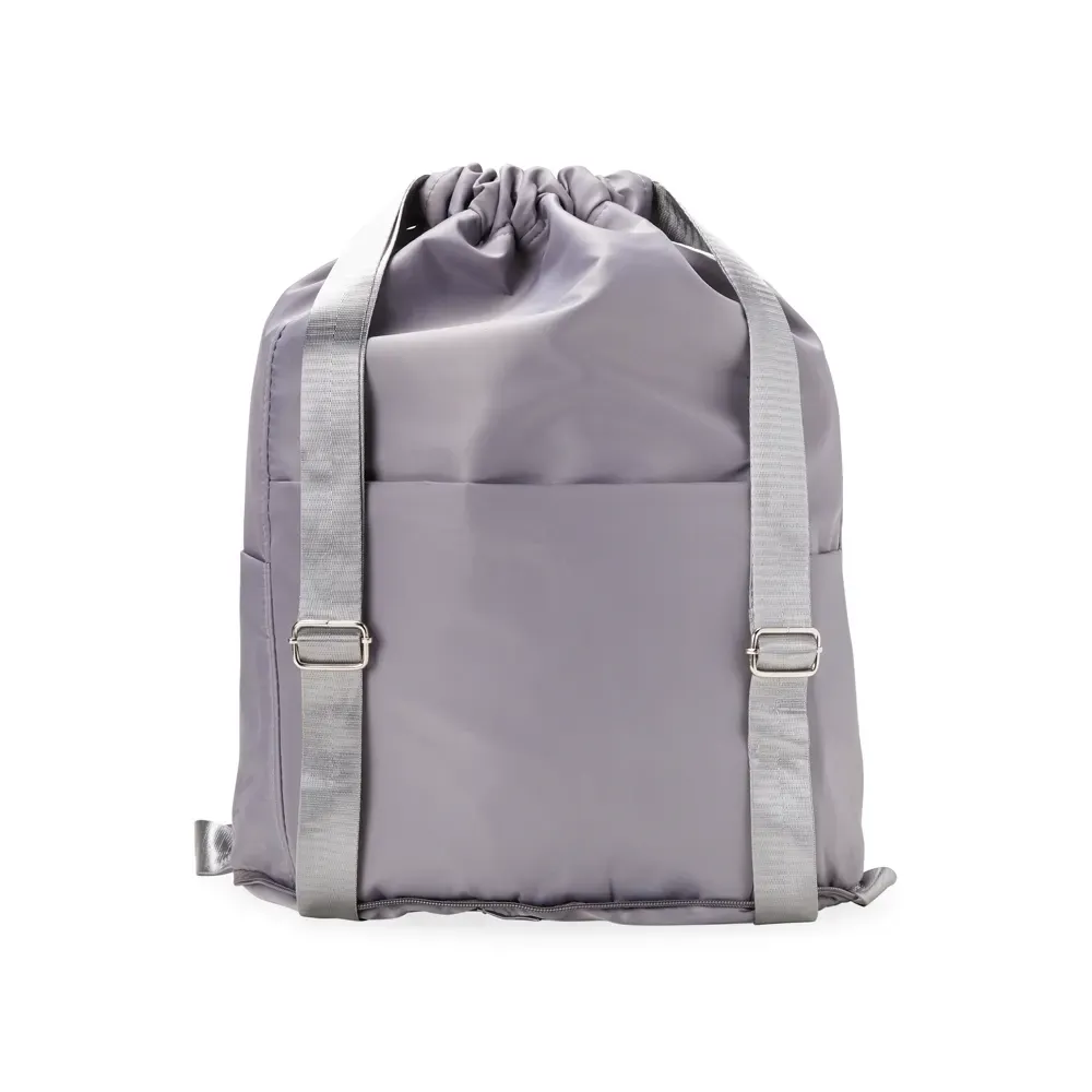 Mochila saco personalizada impermeável, cor cinza