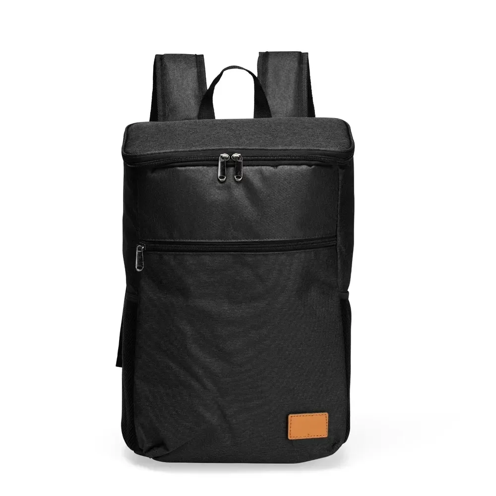 Mochila térmica personalizada em poliéster, 18 litros, cor preta