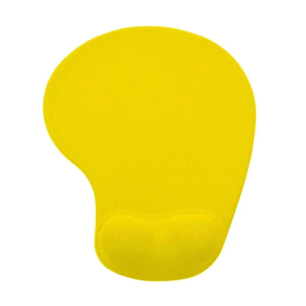 Mouse pad ergonômico em neoprene personalizado, cor amarelo