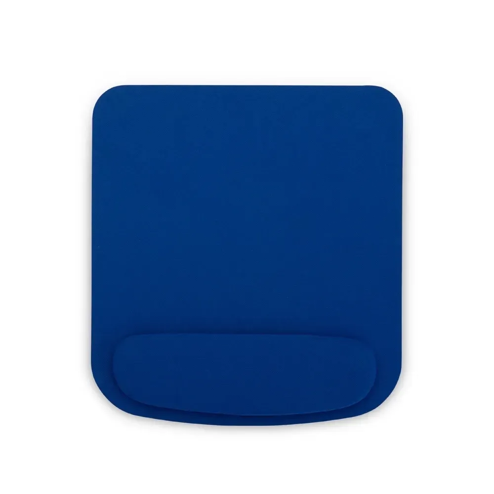 Mouse pad ergonômico em poliéster com base em EVA personalizado, cor azul