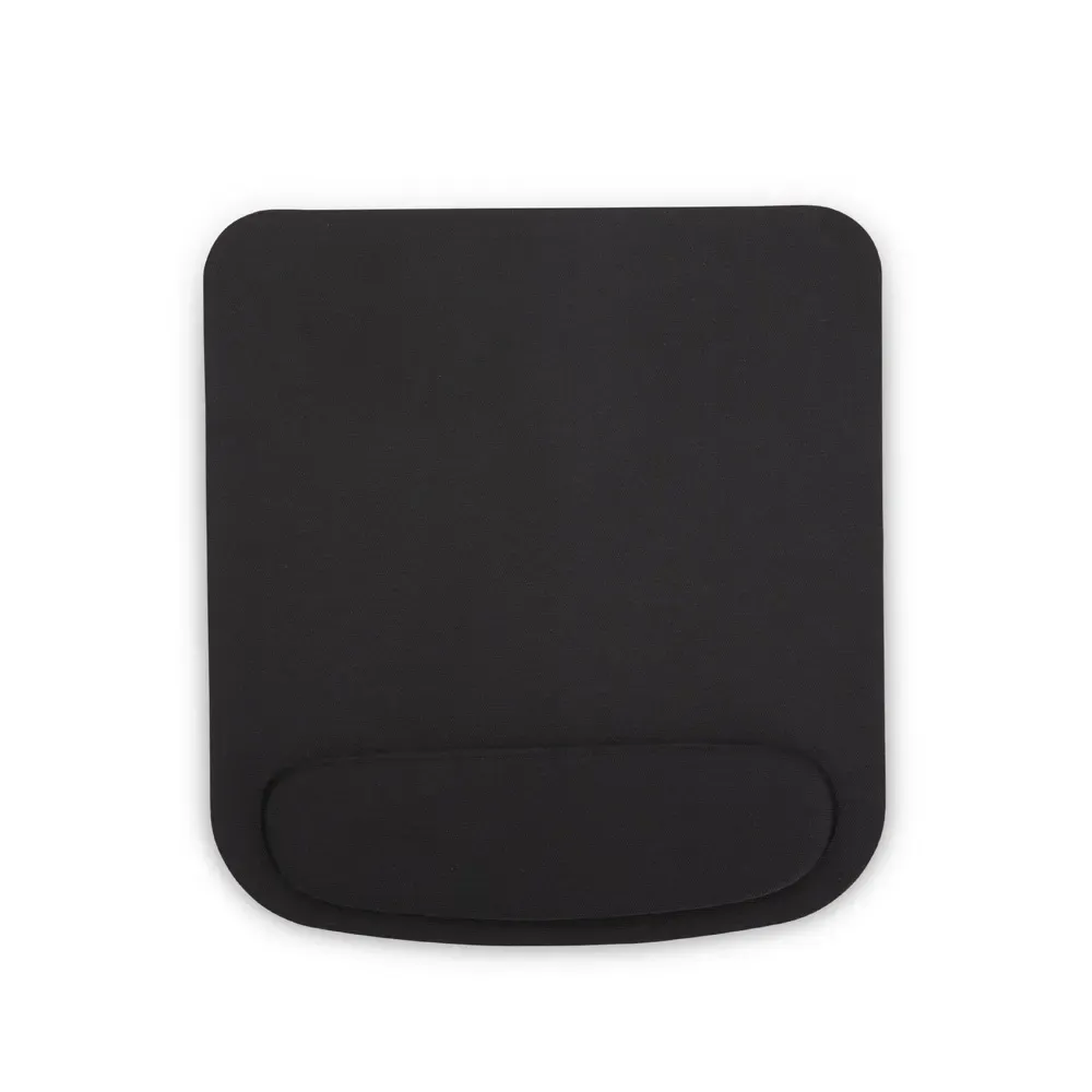 Mouse pad ergonômico em poliéster com base em EVA personalizado, cor preto