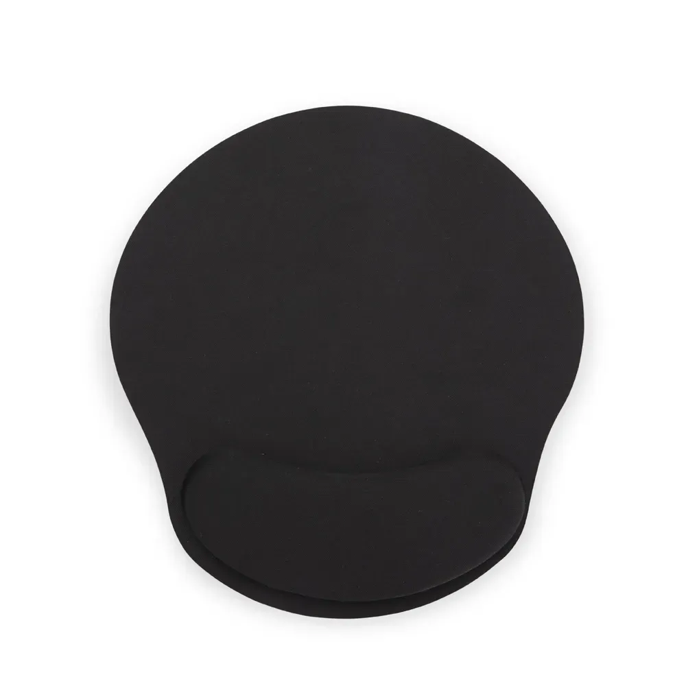 Mouse pad ergonômico em tecido sintético com base em EVA personalizado, cor preto