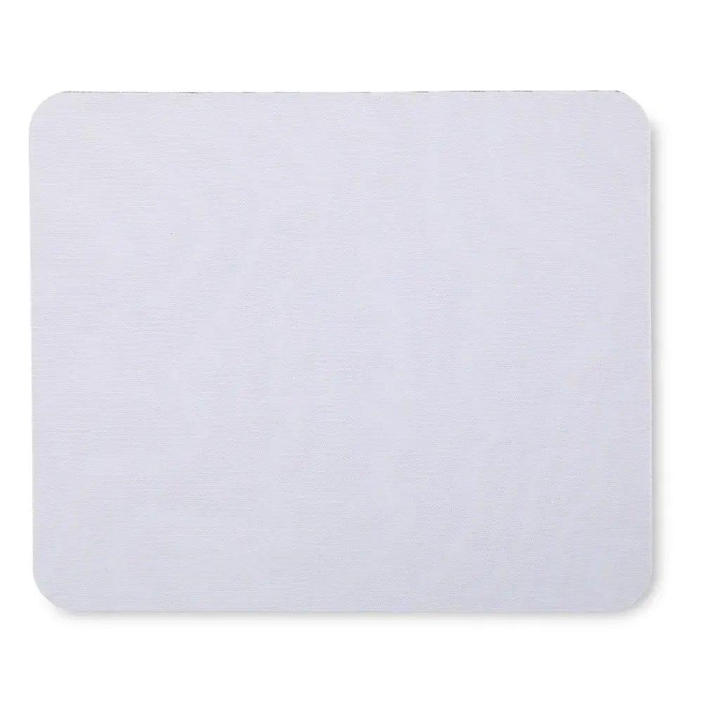 Mouse pad de poliéster com tecido macio personalizado, cor branco