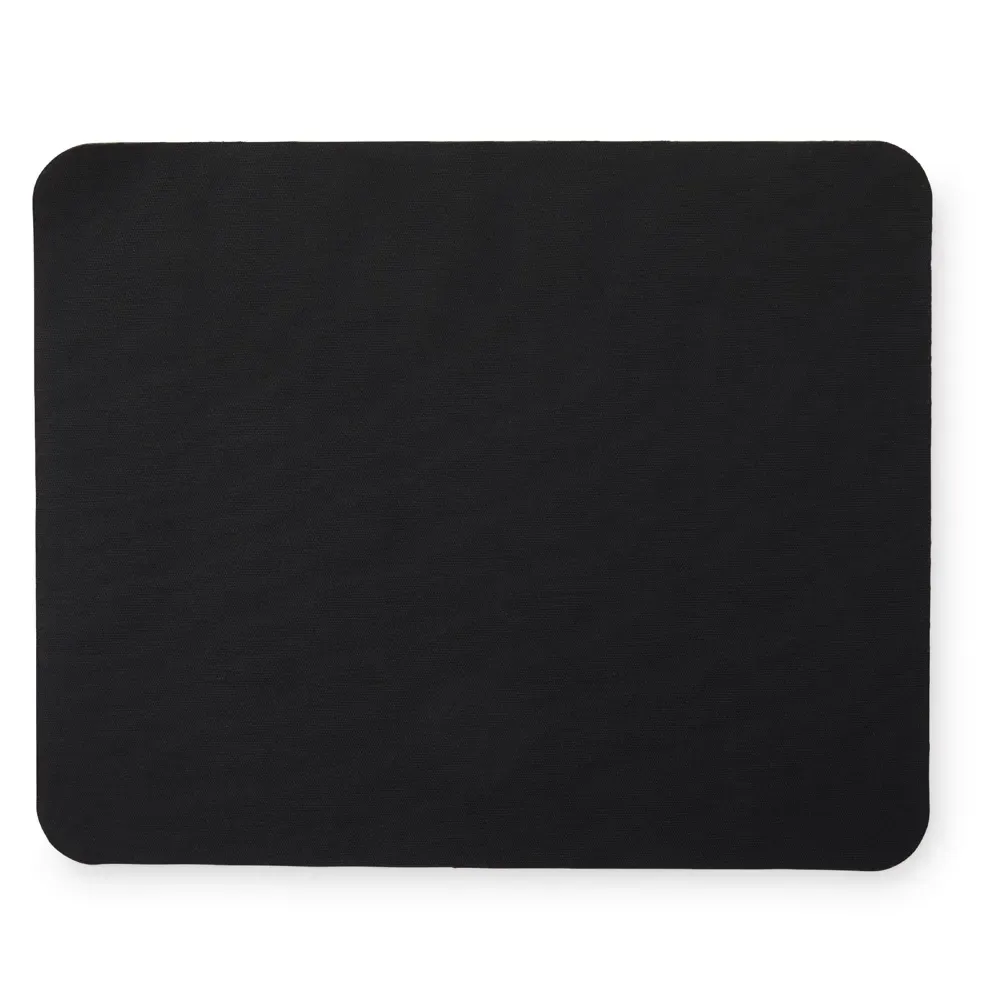Mouse pad de poliéster com tecido macio personalizado, cor preto