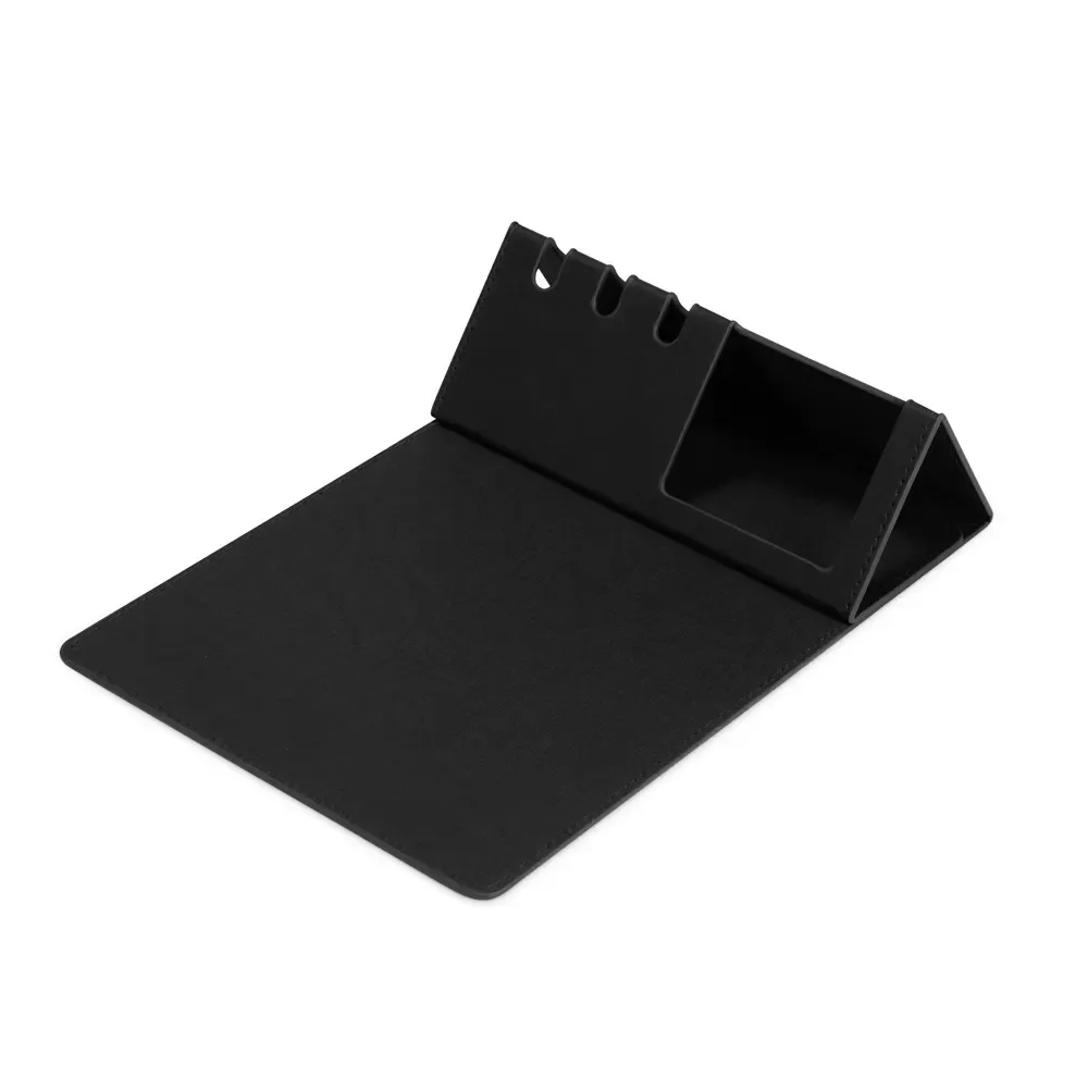Mouse pad com suporte de celular personalizado, cor preto