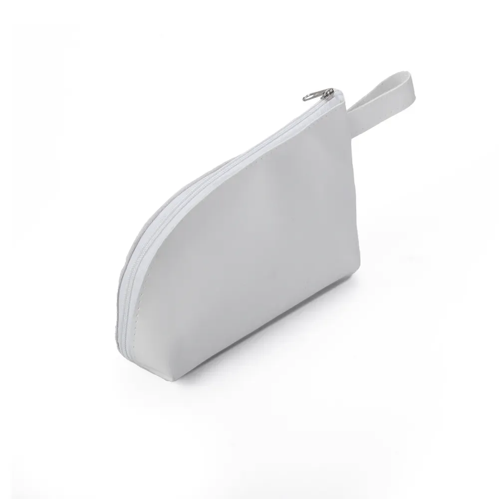 Nécessaire personalizada de couro sintético compacta, cor branca