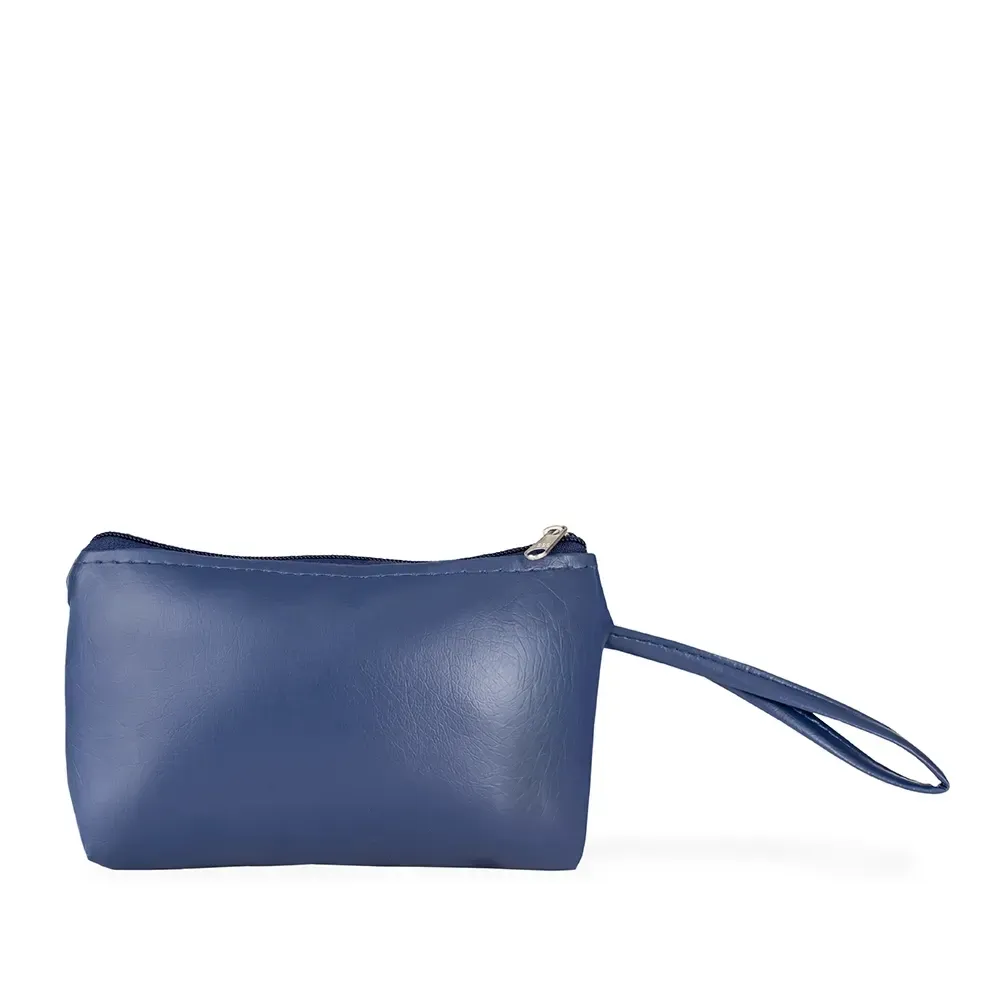 Nécessaire de Couro Sintético Fina 3cm Personalizada, cor azul