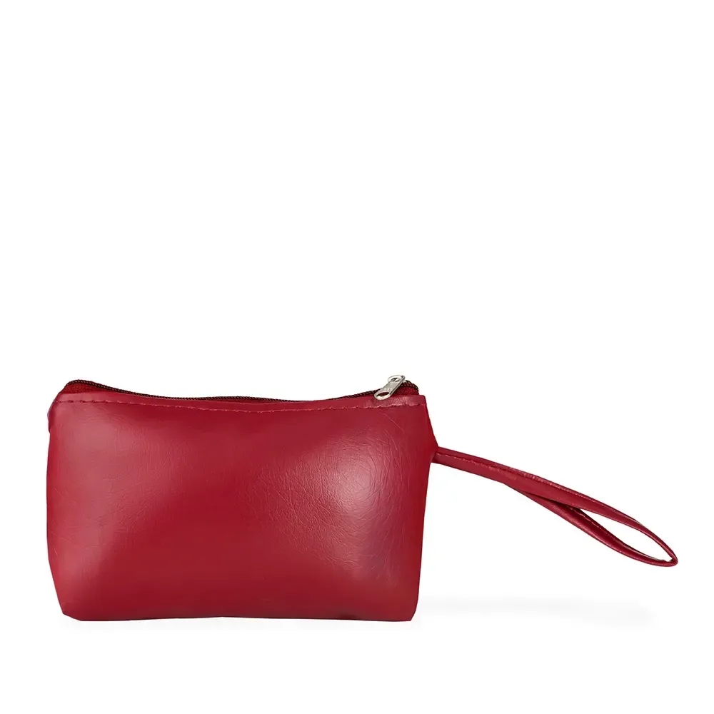 Nécessaire de Couro Sintético Fina 3cm Personalizada, cor vermelho