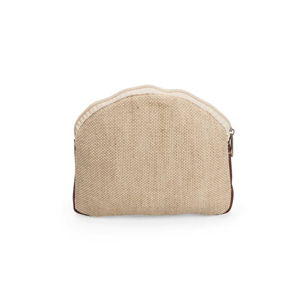 Nécessaire de Juta Ultrafina 15x19cm Personalizada, cor bege