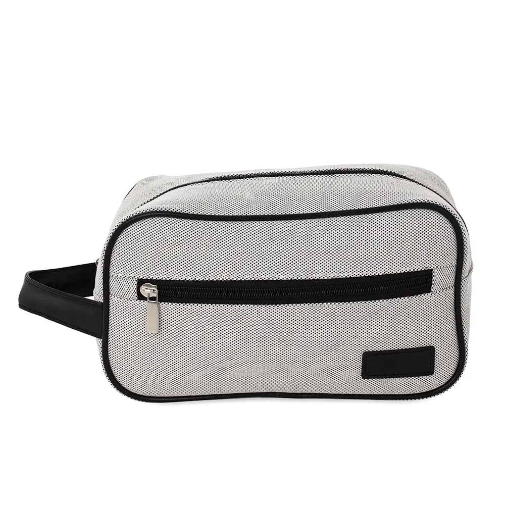 Nécessaire de Lona com Bolso Frontal Personalizada, cor preto