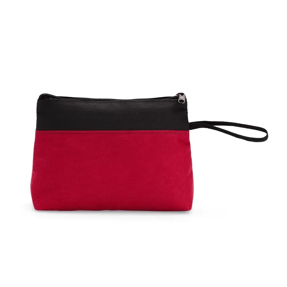 Nécessaire de Nylon 16x22cm com Alça Lateral Personalizada, cor vermelho