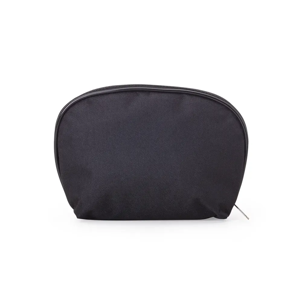 Nécessaire personalizada de nylon impermeável compacta, cor preta