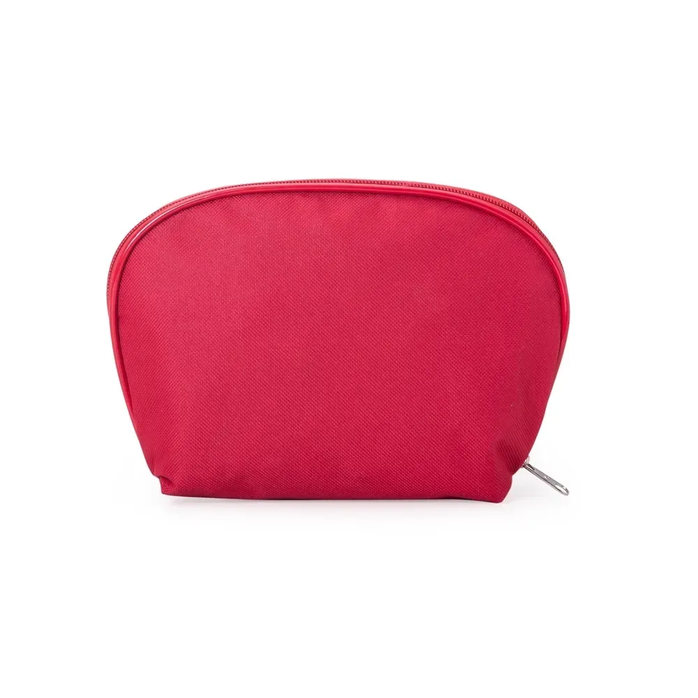 Nécessaire personalizada de nylon impermeável compacta, cor vermelha