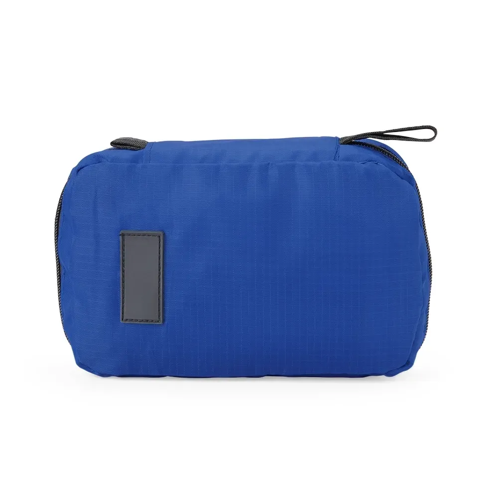 Necessaire personalizada compacta com 3 compartimentos, cor azul escuro