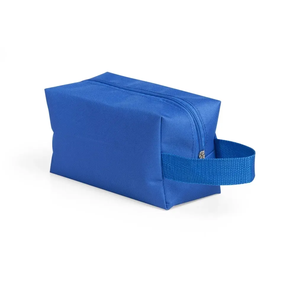 Nécessaire personalizada de nylon 600 multiuso com alça, cor azul
