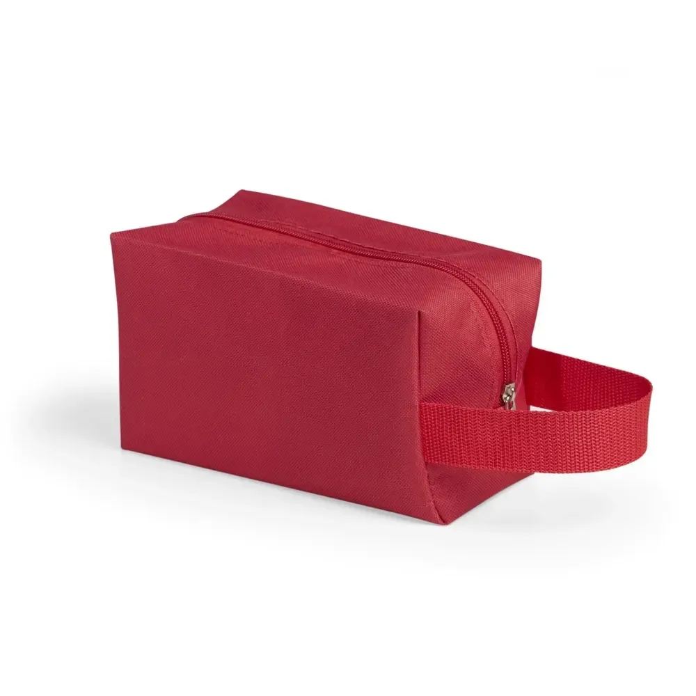 Nécessaire personalizada de nylon 600 multiuso com alça, cor vermelha