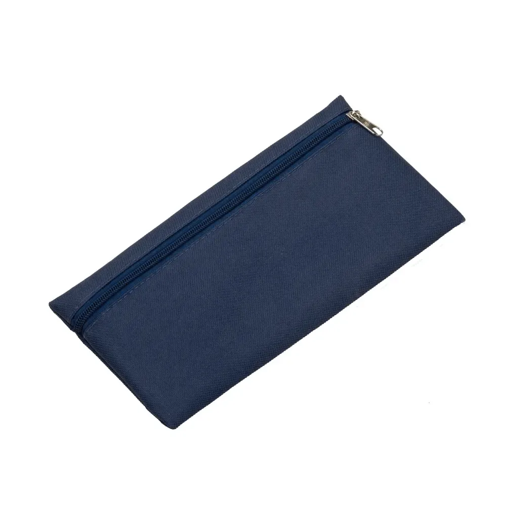 Nécessaire personalizada de nylon 600 lisa, cor azul escuro