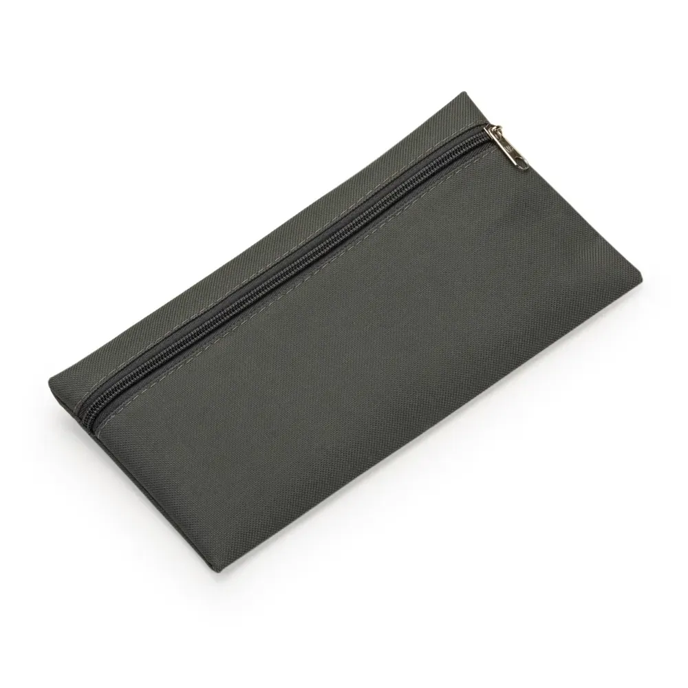 Nécessaire personalizada de nylon 600 lisa, cor cinza