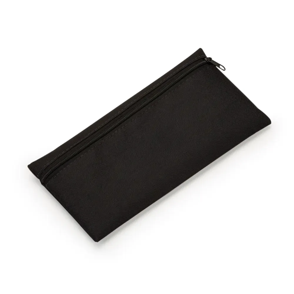 Nécessaire personalizada de nylon 600 lisa, cor preta