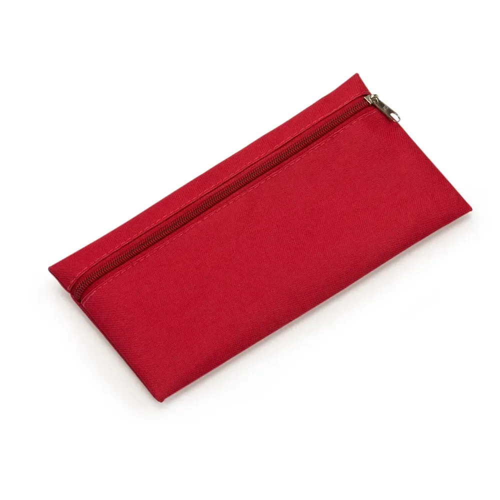 Nécessaire personalizada de nylon 600 lisa, cor vermelha