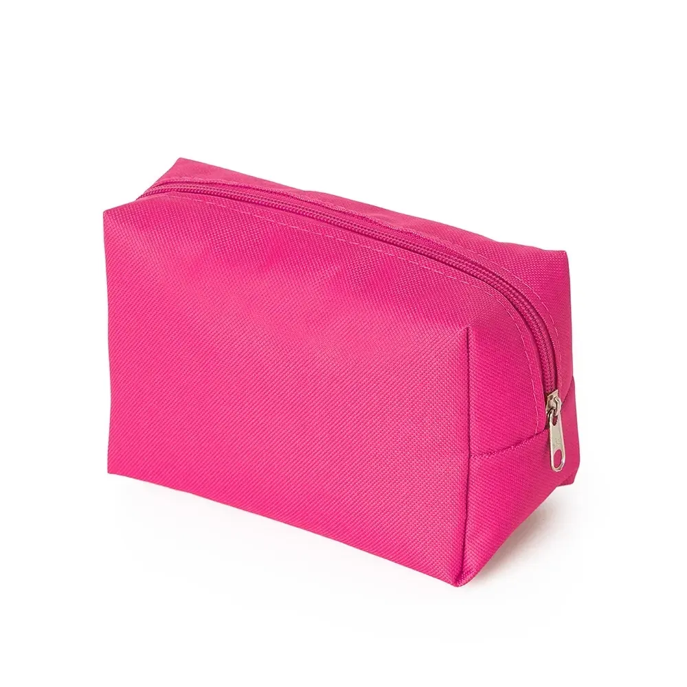 Nécessaire personalizada de nylon colorida, cor rosa escuro