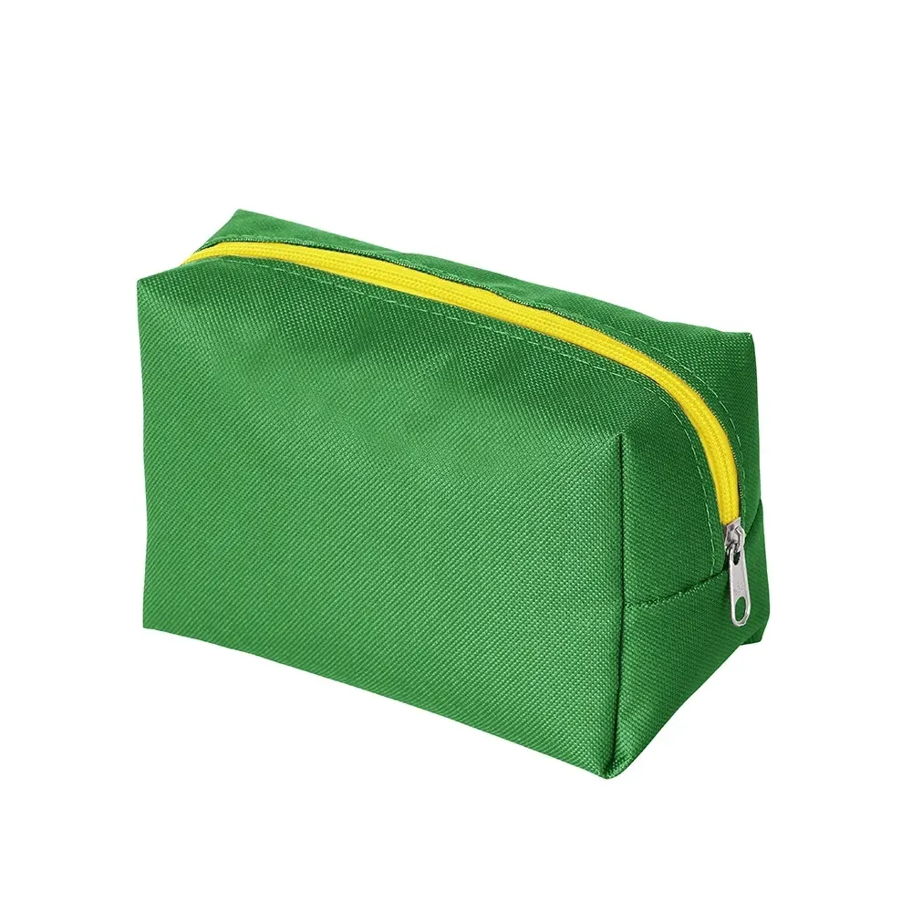 Nécessaire personalizada de nylon colorida, cor verde e amarelo