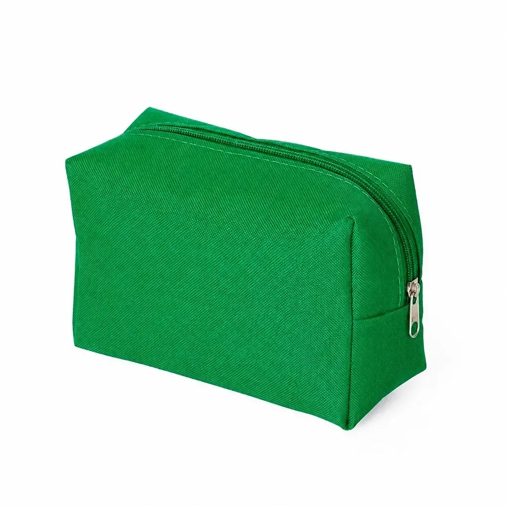 Nécessaire personalizada de nylon colorida, cor verde