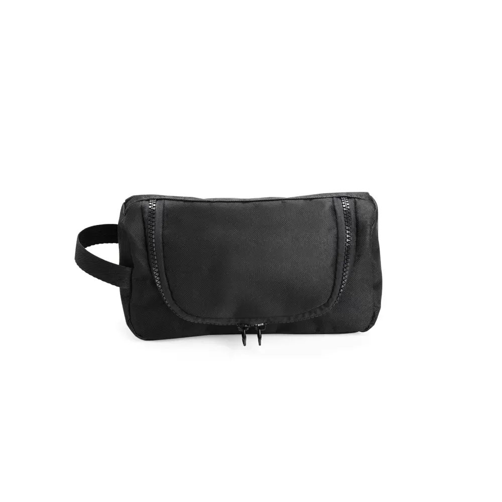 Nécessaire de Nylon com Divisória Interna Personalizada, cor preto com preto