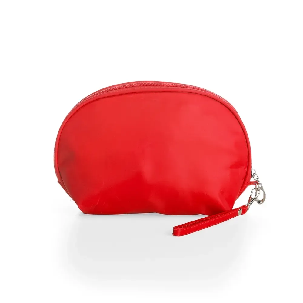 Necessaire personalizada de nylon impermeável, cor vermelha