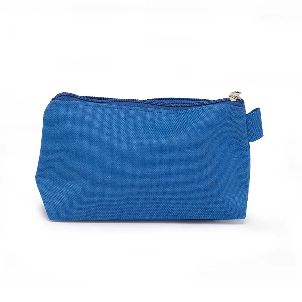Nécessaire de Nylon Mini com Alça para Chaveiro Personalizada, cor azul claro