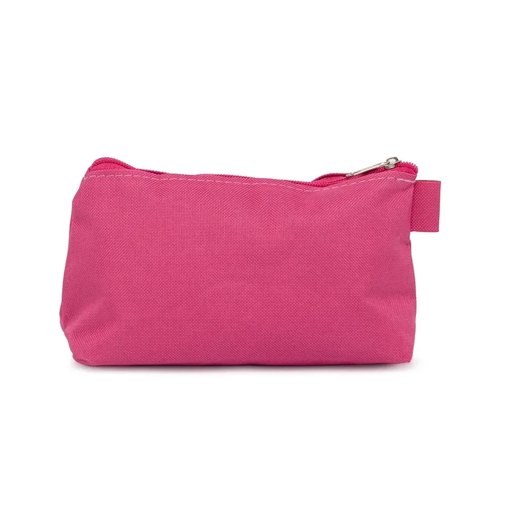 Nécessaire de Nylon Mini com Alça para Chaveiro Personalizada, cor rosa