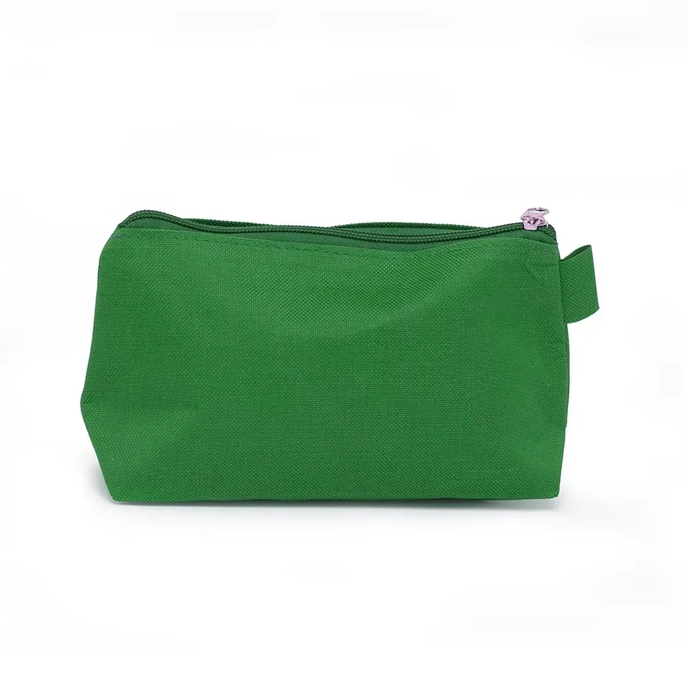 Nécessaire de Nylon Mini com Alça para Chaveiro Personalizada, cor verde