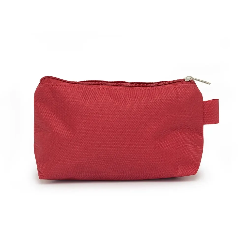 Nécessaire de Nylon Mini com Alça para Chaveiro Personalizada, cor vermelho