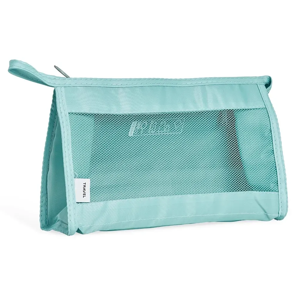 Necessaire personalizada organizadora de poliéster, cor azul claro