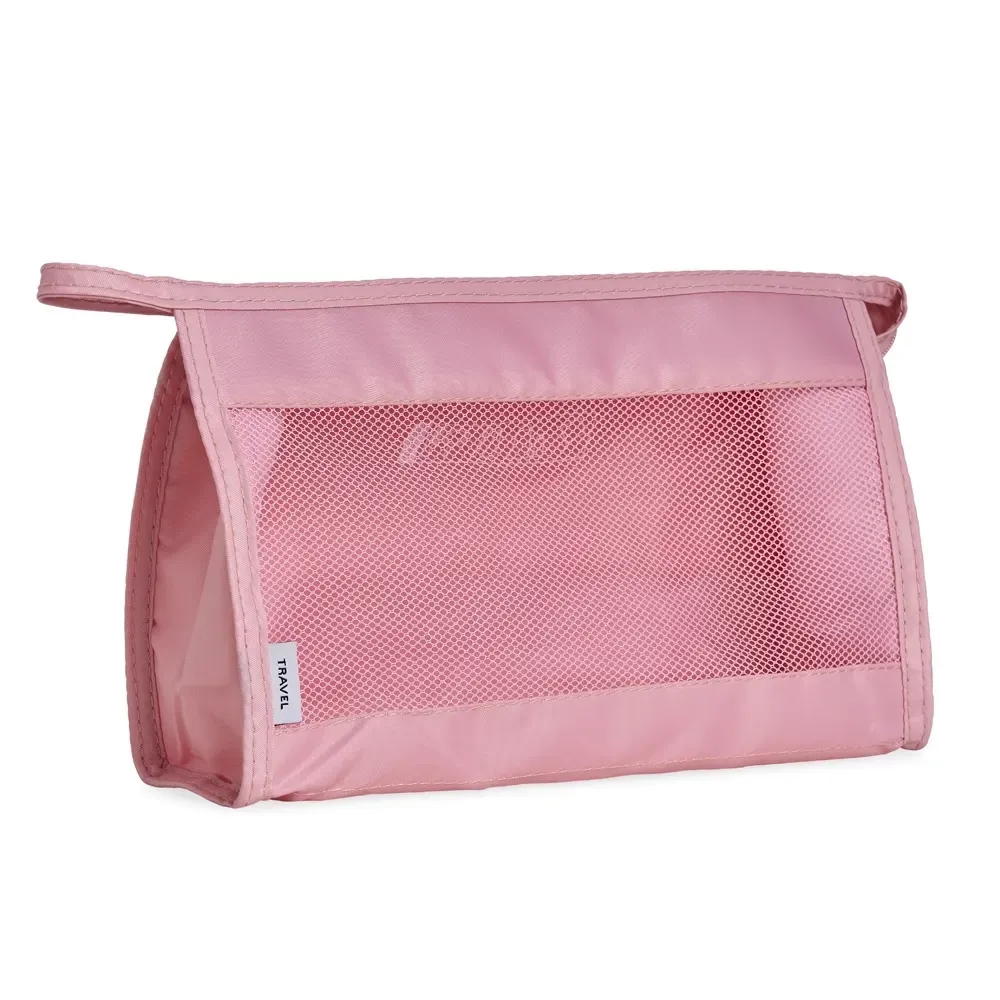 Necessaire personalizada organizadora de poliéster, cor rosa