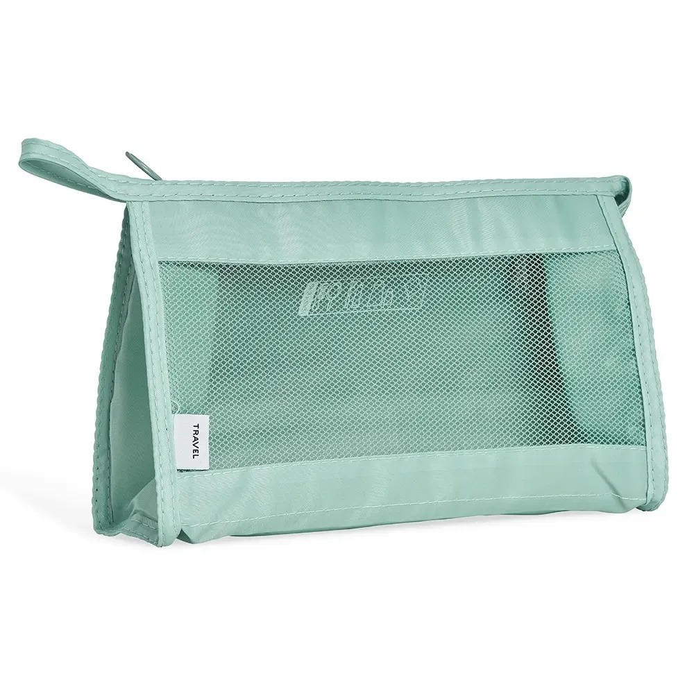 Necessaire personalizada organizadora de poliéster, cor verde água