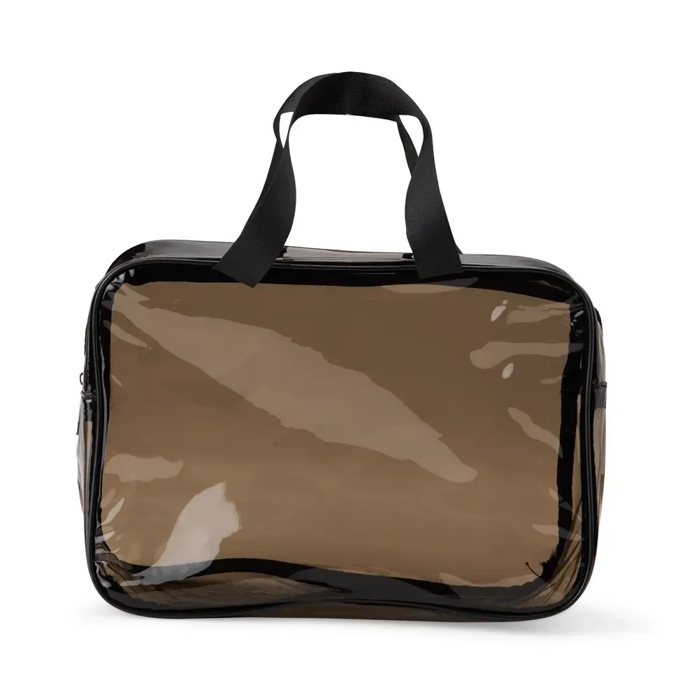 Necessaire personalizada plástica com 2 alças, cor preta