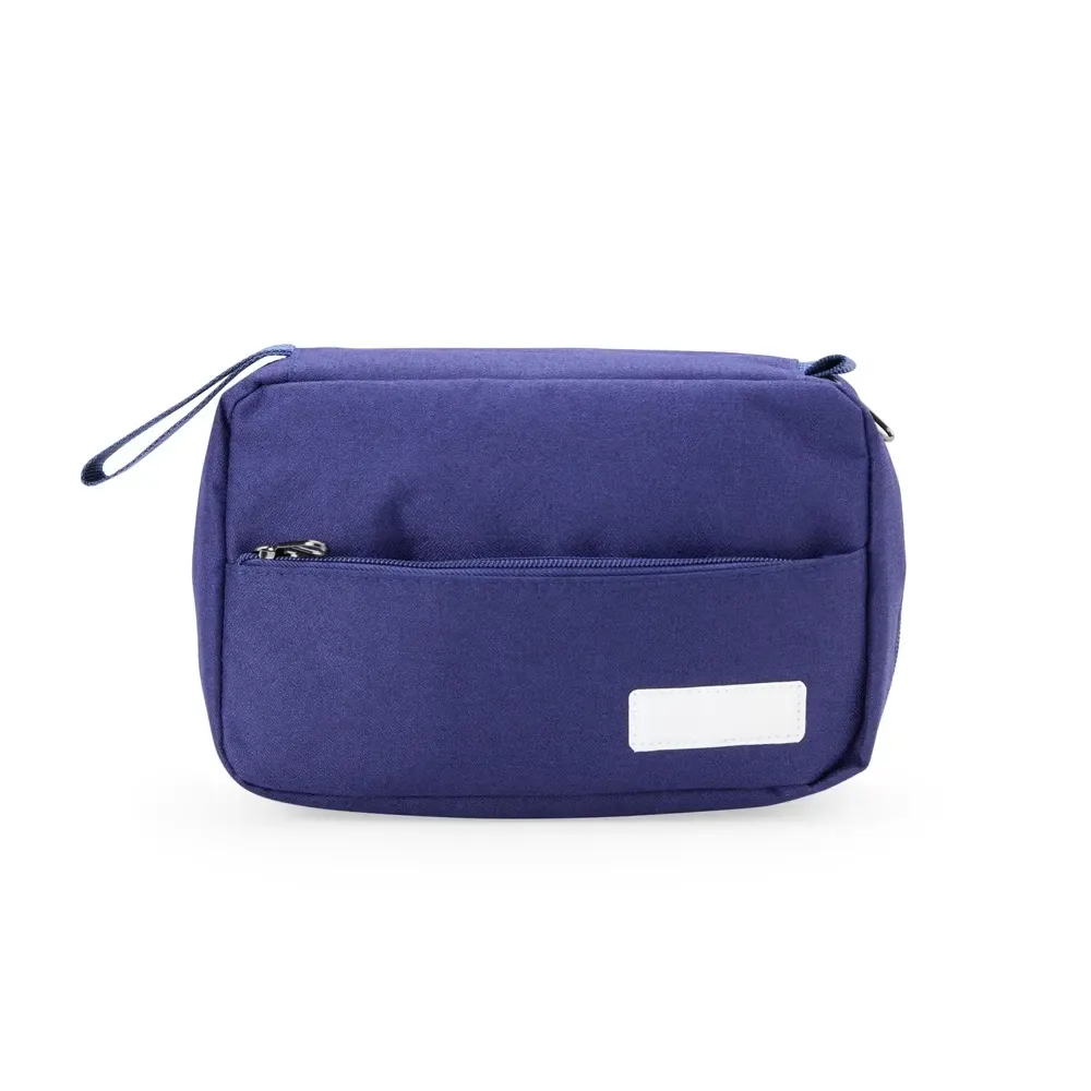 Necessaire personalizada com 3 compartimentos, cor azul escuro