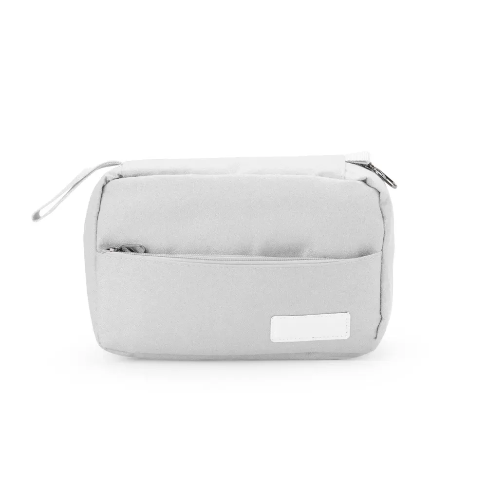 Necessaire personalizada com 3 compartimentos, cor cinza