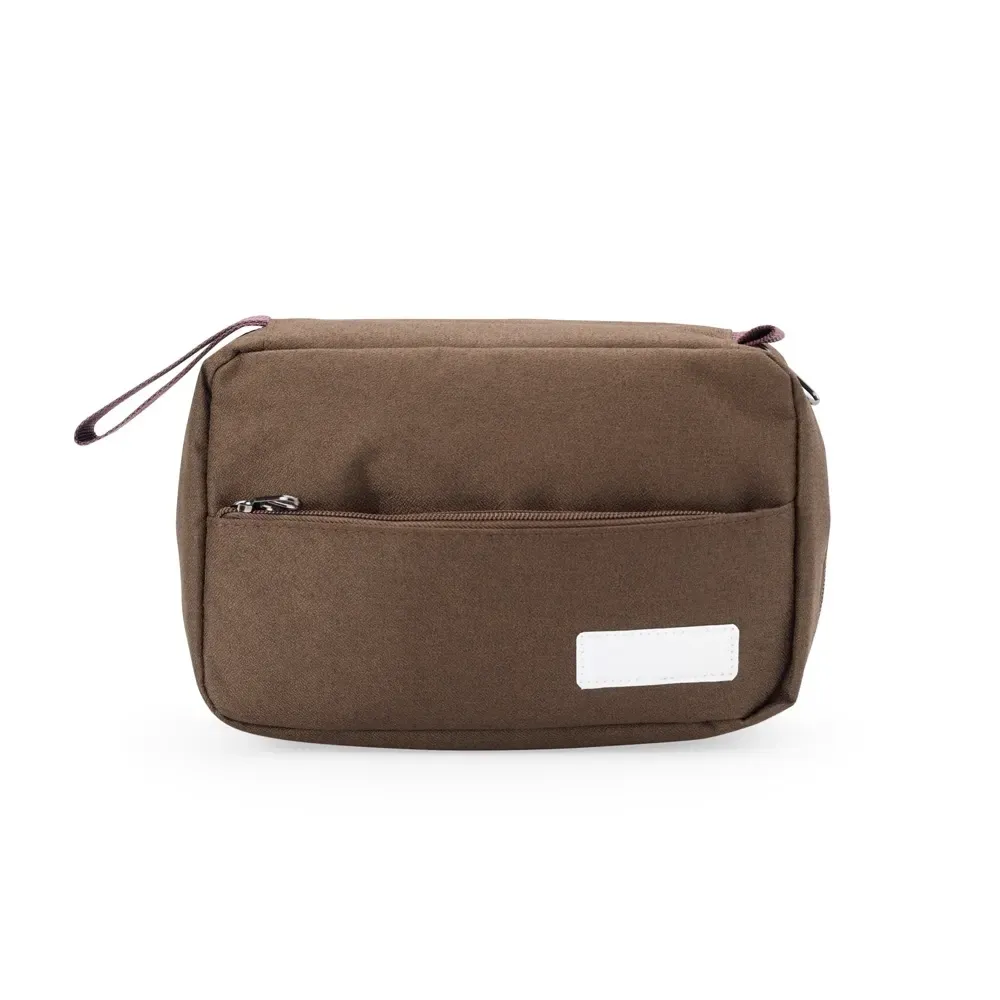 Necessaire personalizada com 3 compartimentos, cor marrom