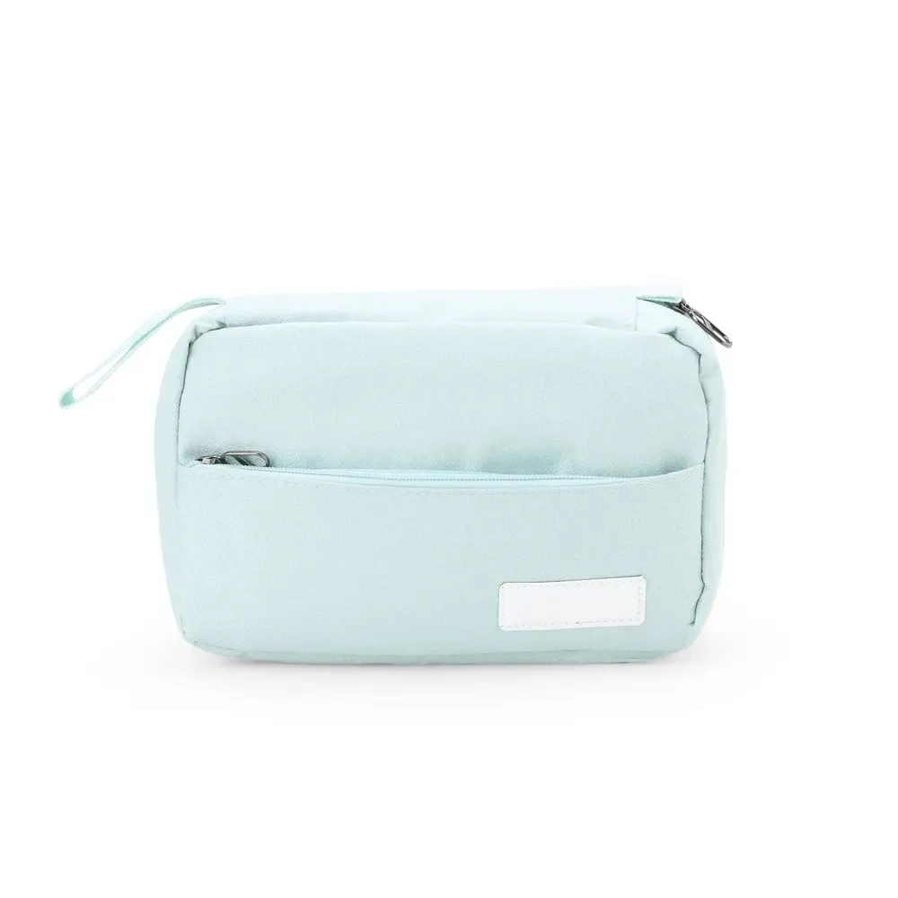 Necessaire personalizada com 3 compartimentos, cor verde água