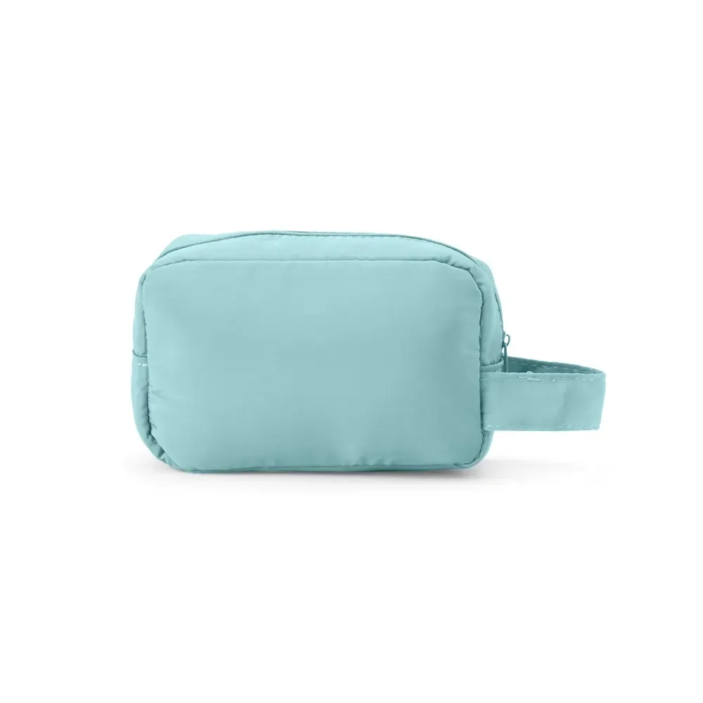Necessaire personalizada de poliéster compacta, cor azul