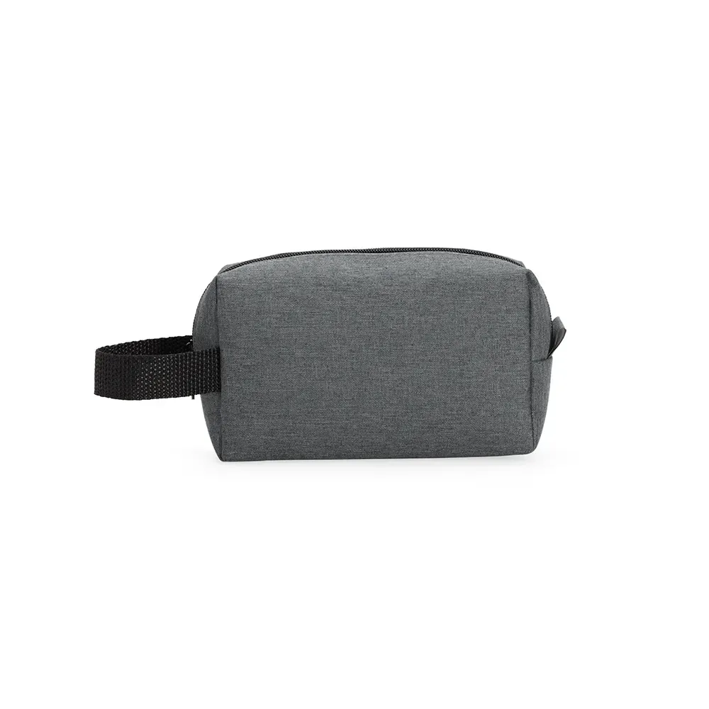 Nécessaire de Poliéster PVC Mescla 10x17cm Personalizada, cor cinza