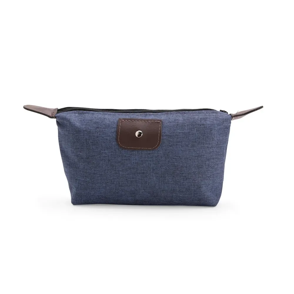 Nécessaire de Poliéster PVC Mescla 11,5x22cm Personalizada, cor azul escuro