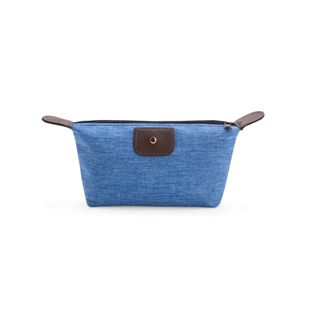 Nécessaire de Poliéster PVC Mescla 11,5x22cm Personalizada, cor azul royal