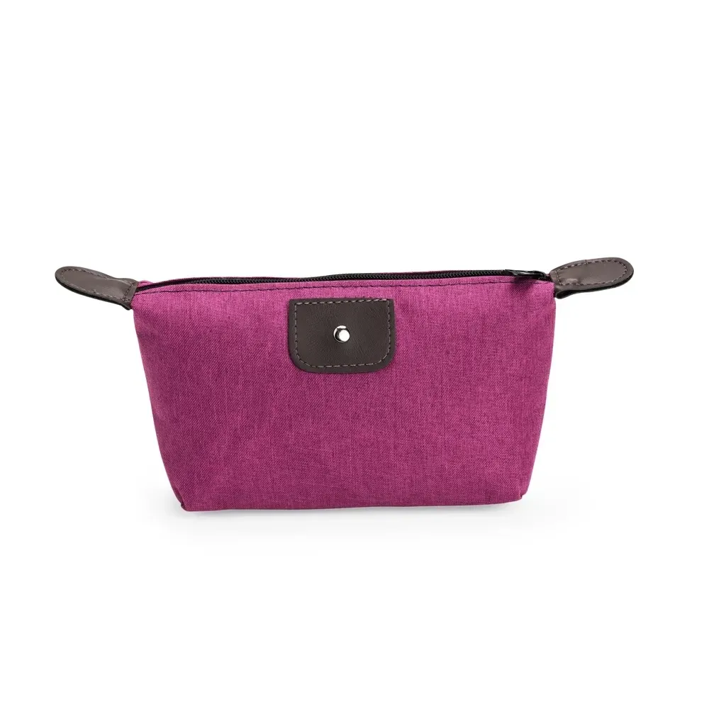 Nécessaire de Poliéster PVC Mescla 11,5x22cm Personalizada, cor rosa
