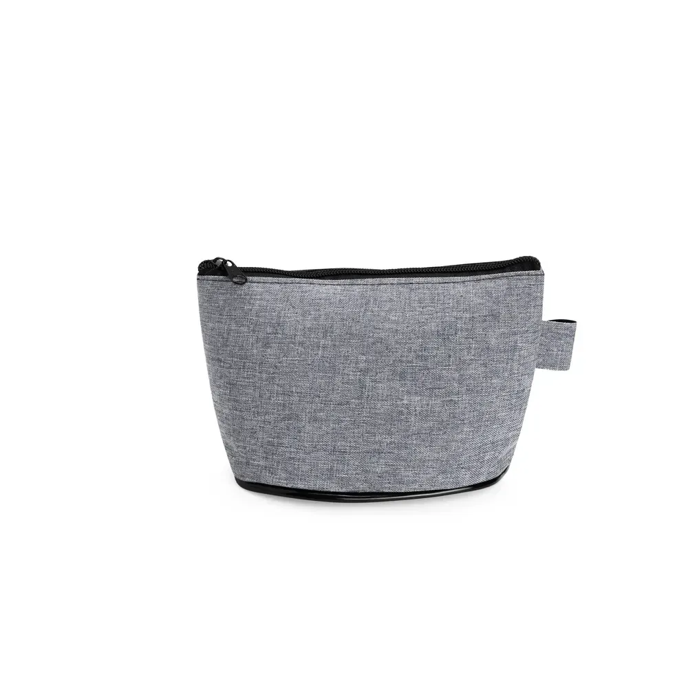 Nécessaire de Poliéster PVC Mescla 12cm Personalizada, cor cinza claro