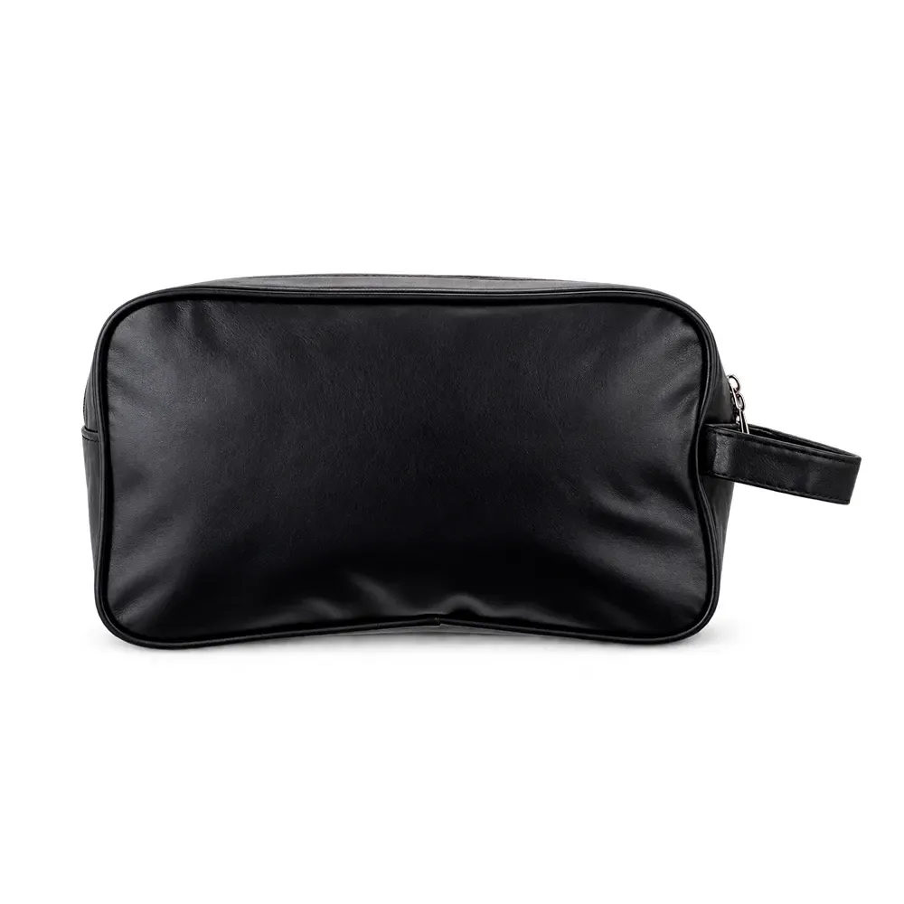 Nécessaire de PU com Dois Compartimentos Personalizada, cor preto